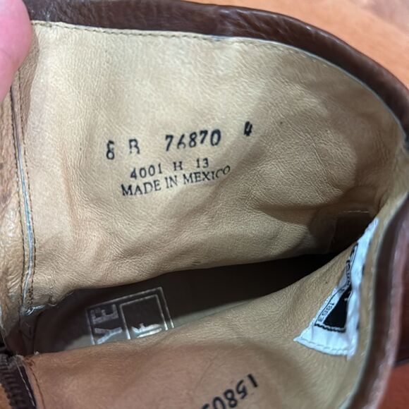 Frye Womens Brown Phillip Harness 76870 Leather Round Toe Zip Boots Size 8B - Picture 11 of 14